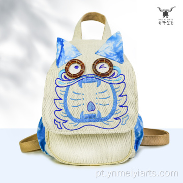 Mochila bordada com design Wa Cat da Mei Yi Arts